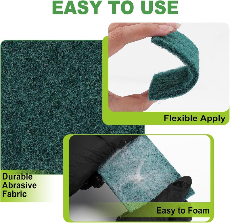 Actmuen 200 Pack Green Scrubbing Pads, Heavy Duty Scouring Pads,Dish Scrubber Reusable for Cleaning, Multipurpose Scrub Pads for Household Kitchen Dishes Pots Pans & Metal Grill- 4.3 x 2.75 x 0.3 Inches - Image 3